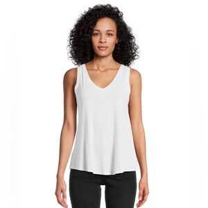 TIME and TRU Womens Tank Top Size Small 4-6 Relaxed Fit Sleeveless White…